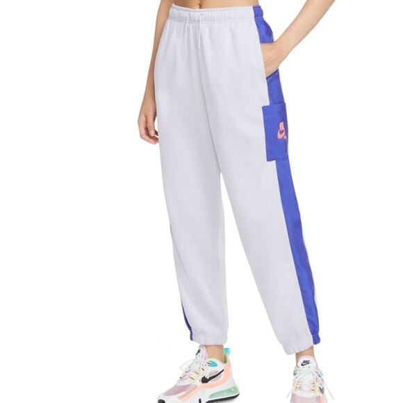 Nike Women's Cotton Drawstring 90's Style Colorblock Panel Joggers Pants 2X NWT - Picture 1 of 12